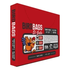 BirdBags 2 Gallon EL Gallo Turkey Bags 14" x 20" (100 Pack) SMELL PROOF