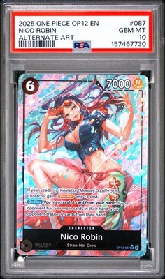 2025 ONE PIECE OP12-LEGACY OF THE MASTER ALTERNATE ART #087 NICO ROBIN PSA 10