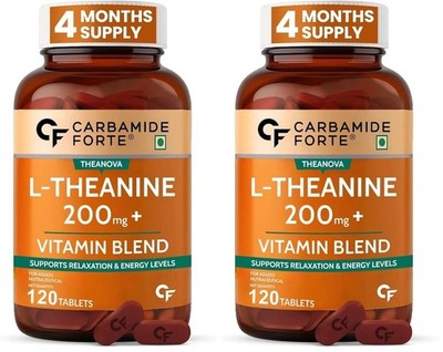2xCarbamide Forte L Theanine 200mg with Vit B Complex Stress Support Formula 120