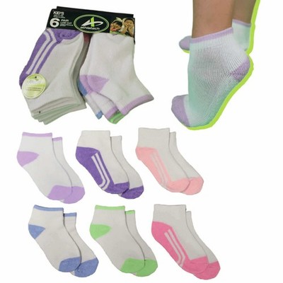 Athletech 6 Paar Low-Cut-Sportsocken für Kinder 3-5 Jahre bis Gr. 34 Pastell