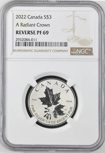 2022 Canada Silver $3 Radiant Crown Reverse Proof NGC PF69