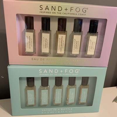 Sand + Fog Perfume Oil Vacay In Bottle Discovery Set 5 Rollerballs NWB