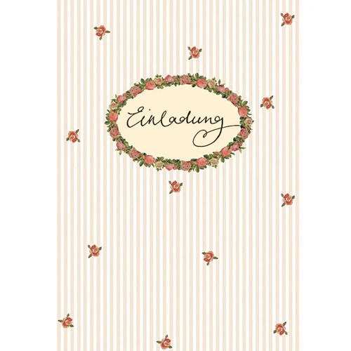 Silke Leffler Carte d’invitation Mariage Rosenrot Pliée Fleurs Multicolore - Photo 1/4