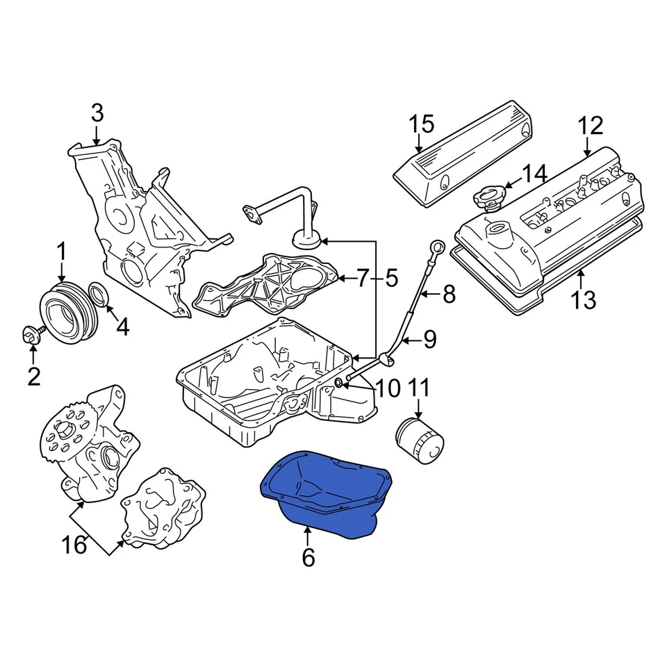 For Suzuki Grand Vitara 1999-2005 Suzuki 1152085F10 Lower Engine Oil Pan - Image 3 of 4