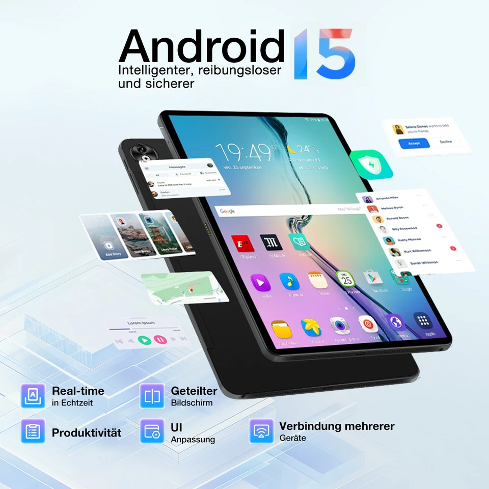 DOOGEE T40 PRO Android 15 Tablet 12 Zoll 10800 mAh 20GB+512GB 4G LTE 2025 Neues - Bild 2 von 4