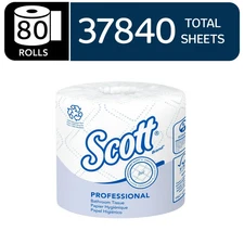 Scott Professional 100% Recycled Fiber Bulk Toilet Paper (13217), 2-Ply, 80 Roll