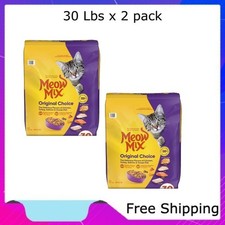  2 pack Meow Mix Original Choice Dry Cat Food, 30 lb. Bag