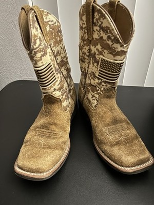 Ariat Boy s Sport Patriot Western Boots - Antique Mocha Suedeo