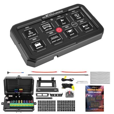 RGB Touch Schaltpanel 8-fach Universal Auto Boot UTV ATV 12V-24V 60A Aluminium