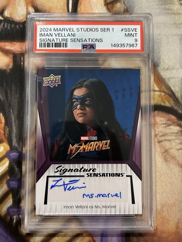 Marvel Studios Series 1 Iman Vellani Auto SS-VE Inscribed “Ms Marvel” - PSA 9 🔥