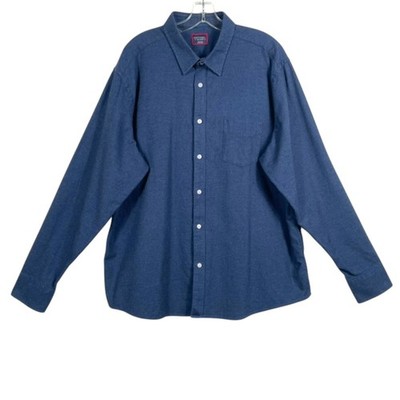 UNTUCKit Sherwood Flannel Shirt Mens Size XXL Relaxed Fit Navy Blue EUC