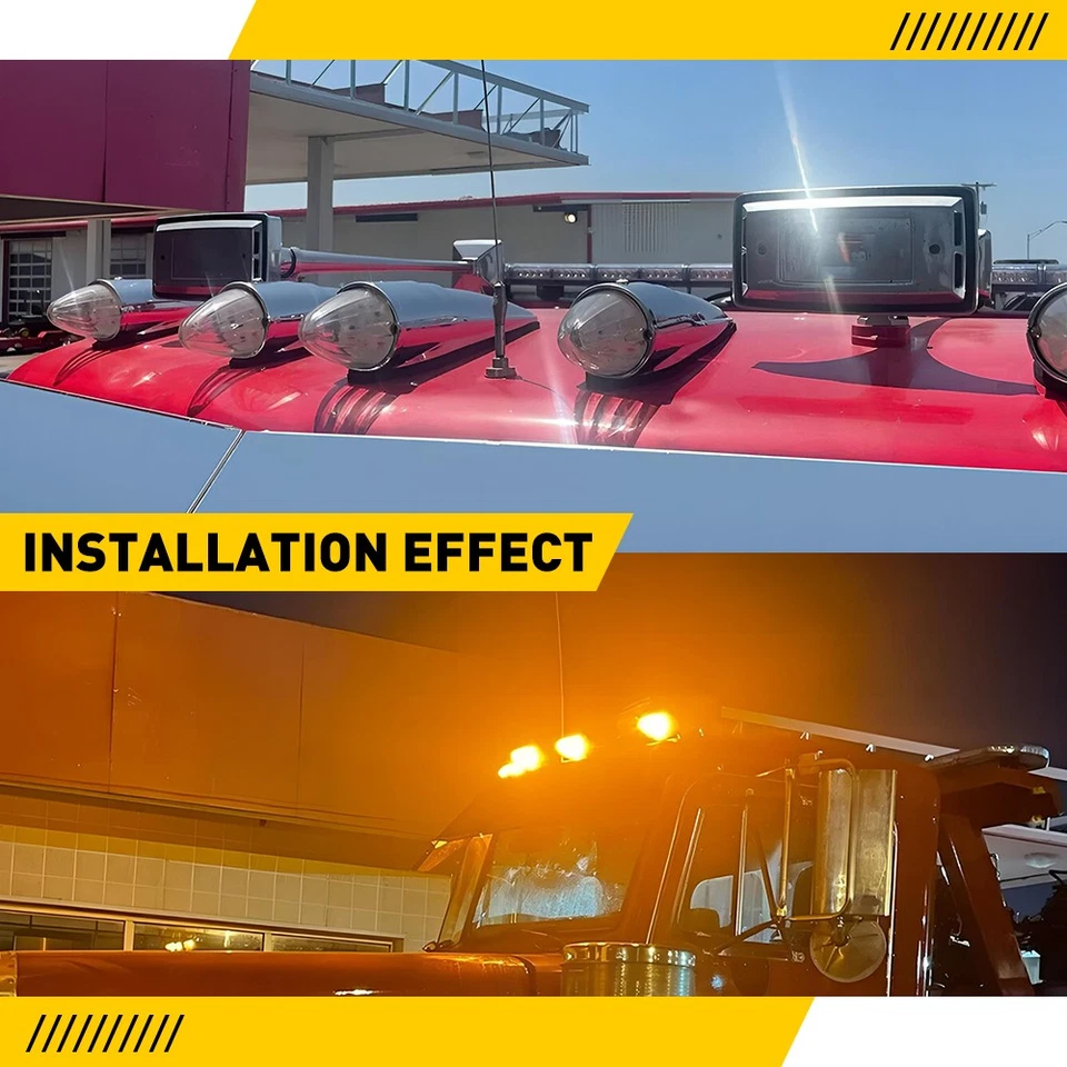 5-50PC Led Light Torpedo Cab Marker Roof Running Top Lamp For Truck Trailer Boat - Image 4 of 4