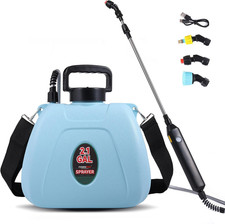 Battery Powered Sprayer 2 Gallon, Electric Garden Sprayer with 3 Mist Nozzles, B