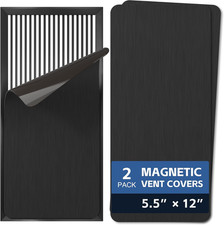 2 Pack Strong Magnetic Vent Covers 5.5  X12  Metallic Black Air Vent Magnet