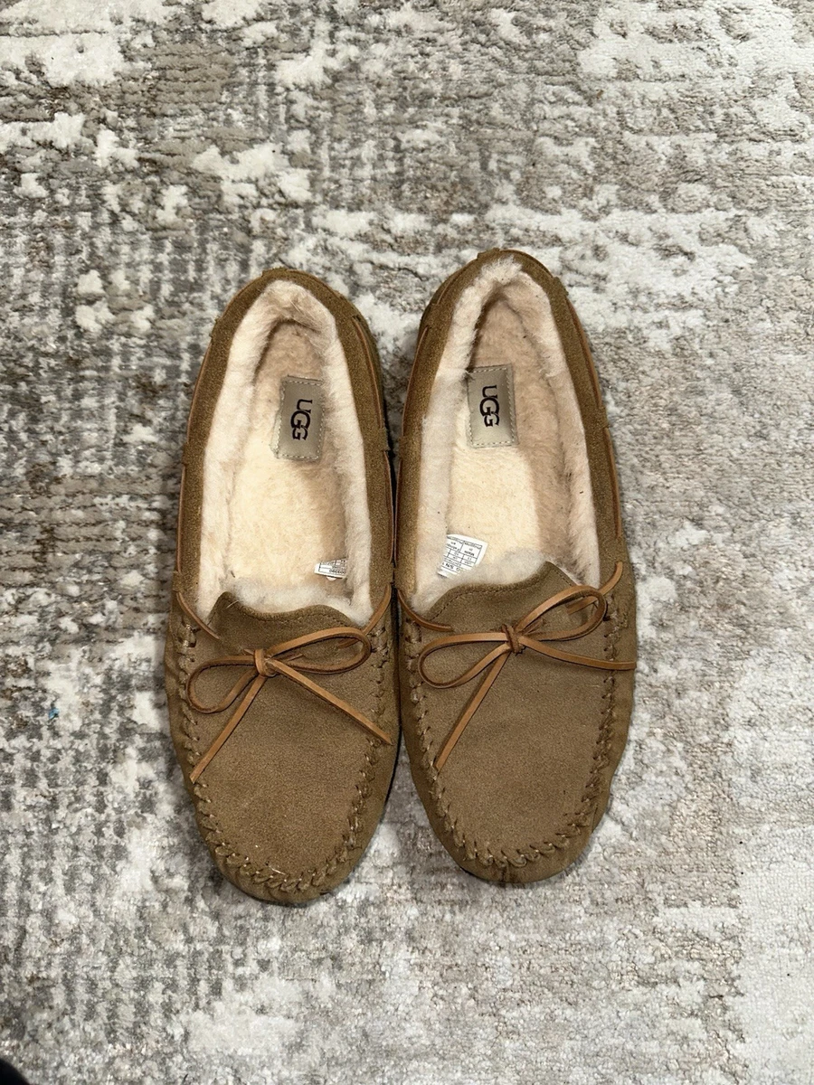 UGG Moccasins slippers color: dry leaf men’s Size 9 UGG Olsen Dry Leaf Suede Sheepskin Slippers Moccasins Shoes  main image 3