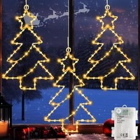 Fensterdeko Weihnachten Beleuchtet 3 StüCk LED Stern Mit Batterie Und Timer 8