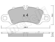 METELLI Bremsbeläge Bremsklötze vorne für Porsche 718 Boxster 982 2.0 22-1254-0