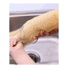 Natural Loofah Sponge: 100% Biodegradable Dish Scrubber   2-Pack