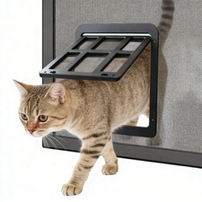 Cat Door for Screen Doors, Passage Opening 8.3" x 10.3", Access Freely, Magne...
