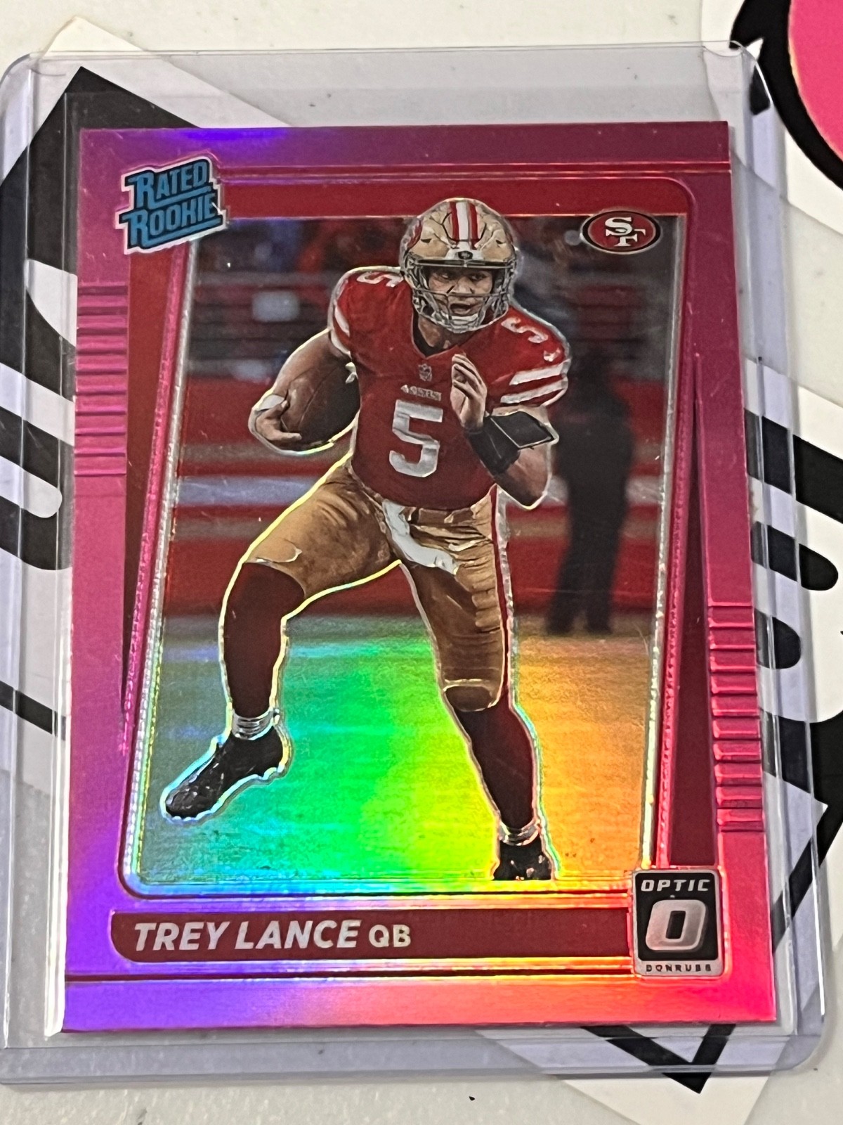 2021 Panini Donruss Rated Optic Holo Pink Preview Trey Lance #P-254 Rookie RC