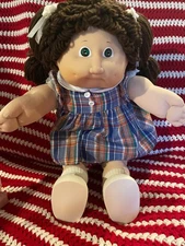 Cabbage Patch Kids Tsukuda Japanese Poodle Doll in Plaid Dress Bloomers