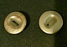 OWLS! VTG pair of Older Women's League pewter men's shirt studs, bell shaped — photo 3