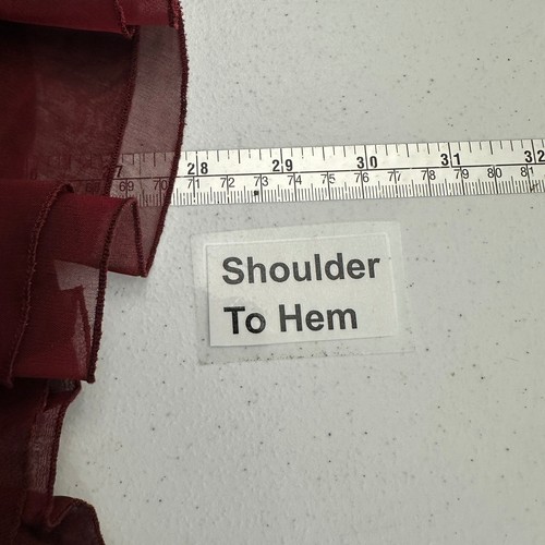 JR Nites Damen transparentes Top Größe 22 W dramatische Avantgarde Rüschen Plissee burgunderrot - Bild 7 von 8