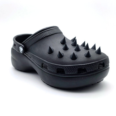 Croc Spike Shoe Charms    Custom Matte Black 26pc set punk goth festival cosplay