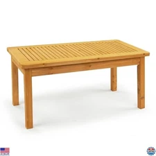 VINGLI 35" Outdoor Cedar Wood Coffee Table - Weather-Resistant Farmhouse Table