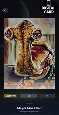 25cc MOK SHAIZ STELLAR ART ORANGE SMUGGLERS OUTPOST 25 Star Wars Card Trader