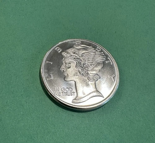 "MERCURY DIME" ONE OUNCE .999 FINE SILVER ROUND