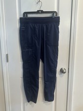 Revolution Women s Navy Solid Jogger Scrub Pants Elastic Waist Utility Pockets