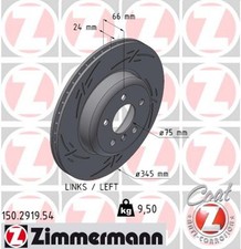 1x ZIMMERMANN Bremsscheibe BLACK Z 150.2919.54 f�r BMW 3er Touring F31 Turismo