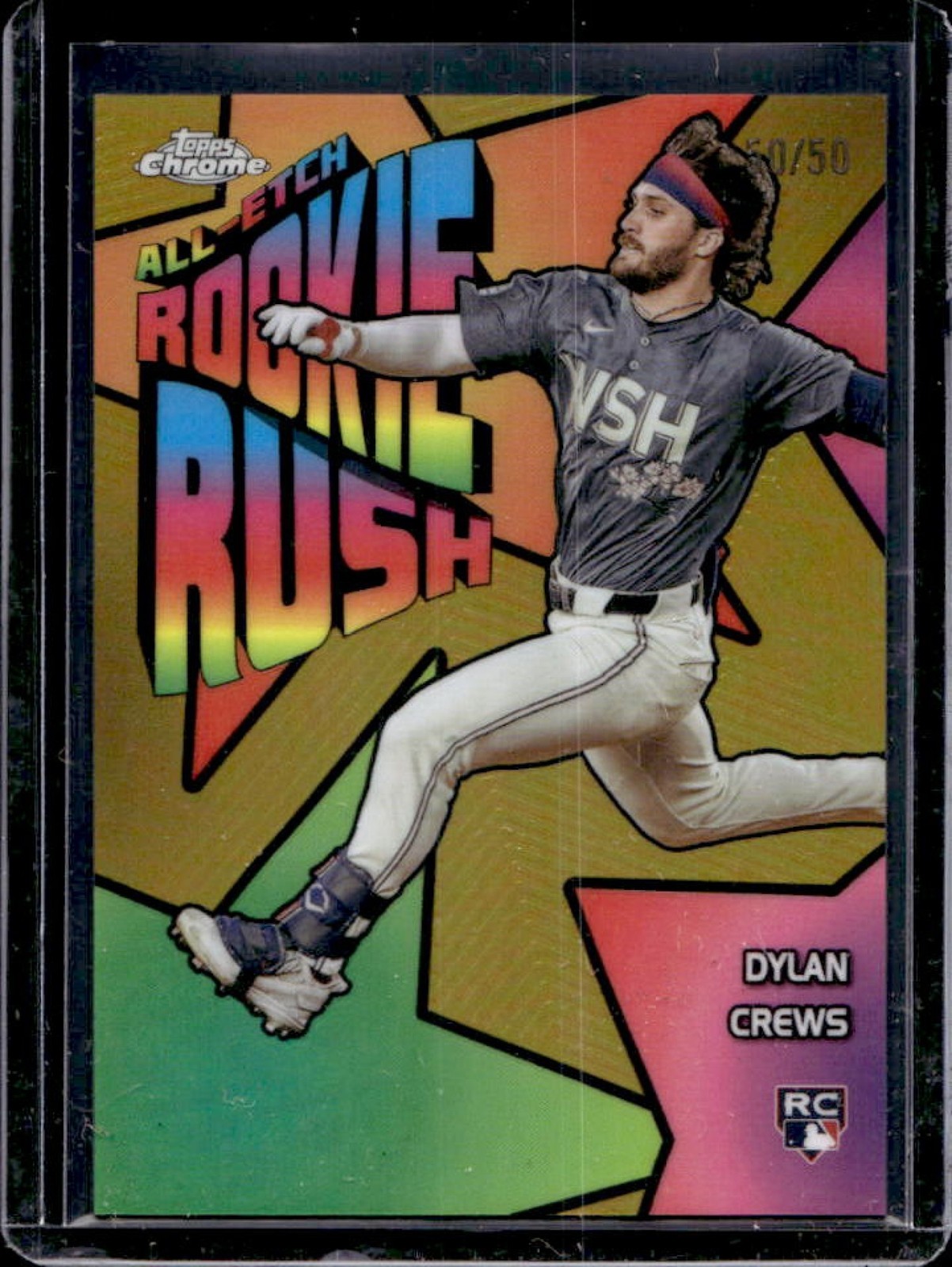 2025 Topps Chrome Dylan Crews All-Etch Rookie Rush RC Gold Refractor #50/50