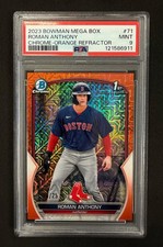 ROMAN ANTHONY 2023 BOWMAN CHROME PROSPECTS ORANGE MEGA BOX  REFRACTOR /25 PSA 9