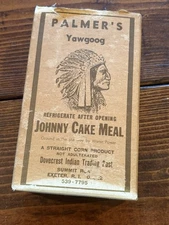 Palmer’s Yawgoog Johnny Cake Meal Vintage Box Exeter, Rhode Island Indian Post
