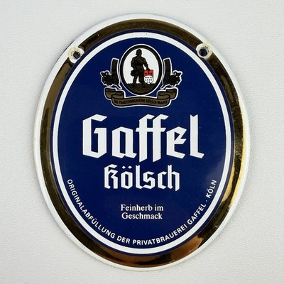 Zapfhahnschild ''Gaffel Kölsch'' aus Emaille / Metall - Bier Brauerei Köln