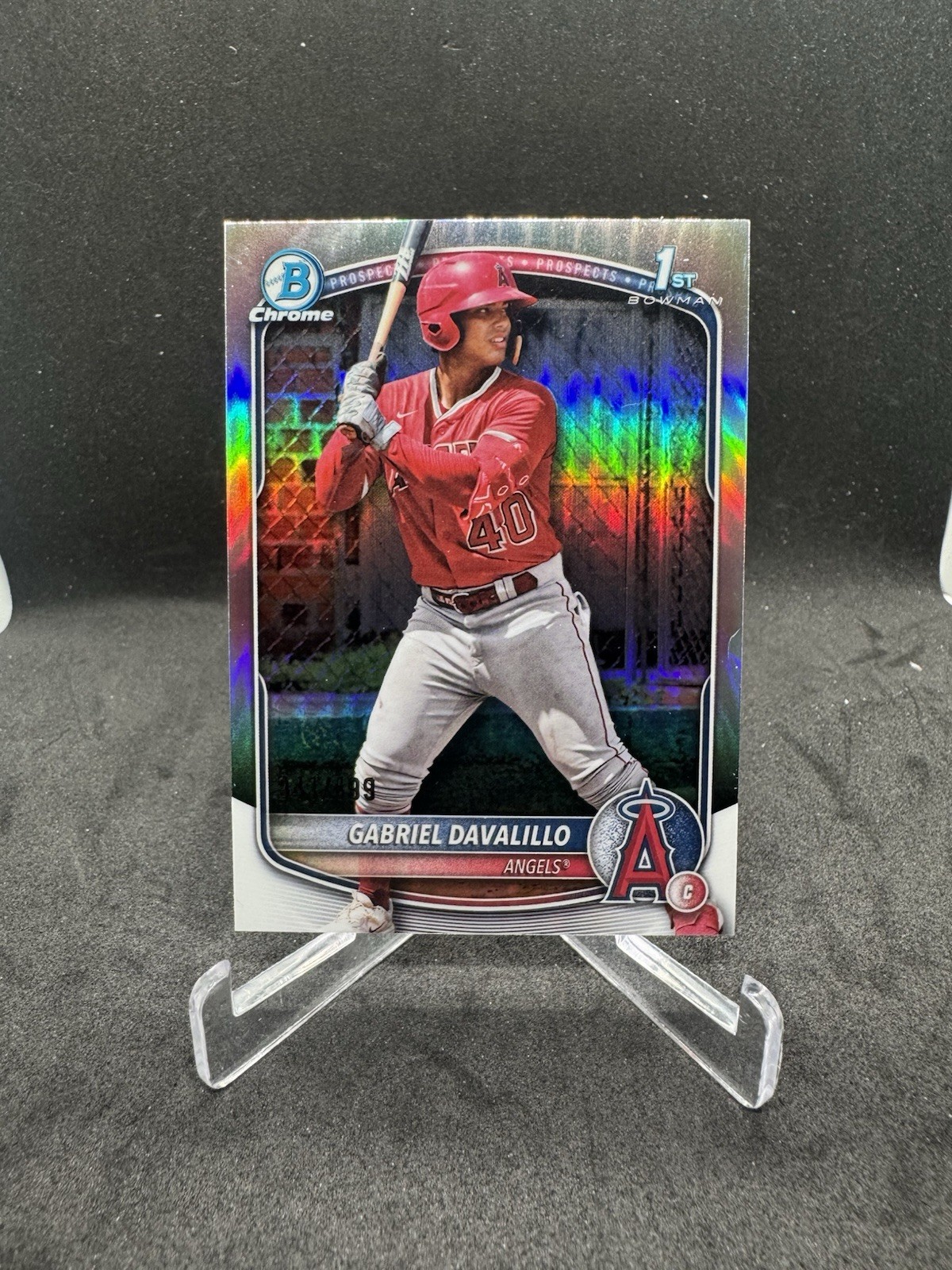 2025 Bowman Chrome Gabriel Davalillo Refractor /499 #BCP-178 (RC) LA Angels