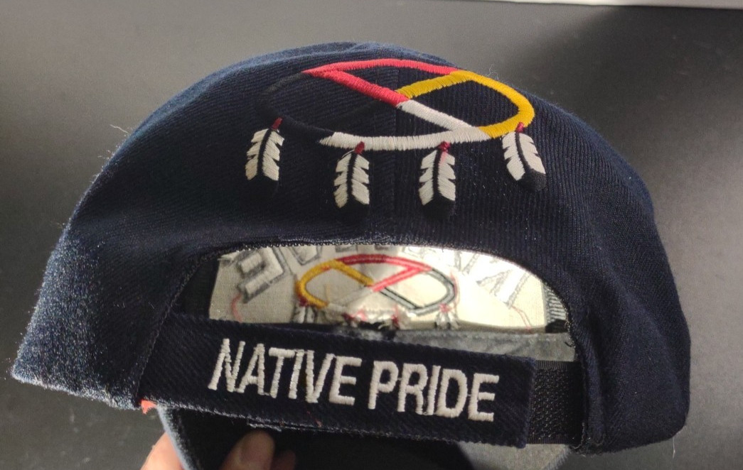 Native Pride Hat Cap Strap Back Blue Embroidered … - image 9