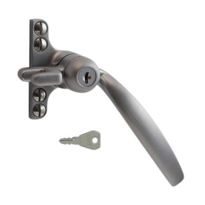 L30444 - STAHL FENSTERBESCHLÄGE B158 Schlüssel abschließbar Fenstergriff - RH satiniert chrom