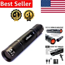 Professional Grade V3 365nm Mini Black Light UV Flashlight – Rechargeable Power
