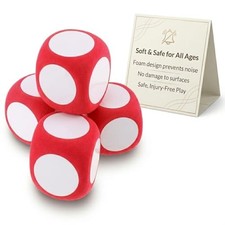 Large Writable Foam Dice, Blank Red Dice for Classroom, Games, and DIY