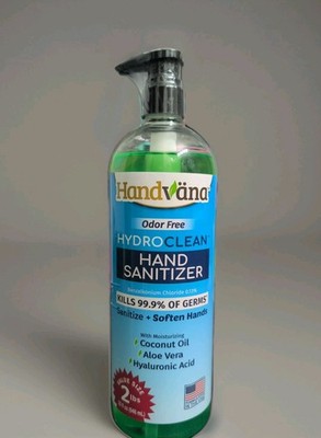 Handvana HydroClean Gel Hand Sanitizer Coconut Oil Aloe Vera Exp 7/22 Value Size