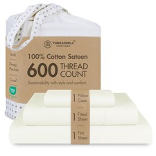 Threadmill 100 Cotton Sheets for Twin XL Size Bed - 600 Thread Count Twin XL...
