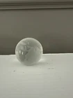 Vintage Signed Tiffany & Co Clear & Frosted Glass World Globe Paperweight EUC