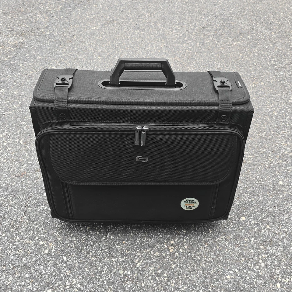 Solo Classic Rolling Catalog Case Briefcase On Wheels - Laptop File Suitcase - Image 2 of 4