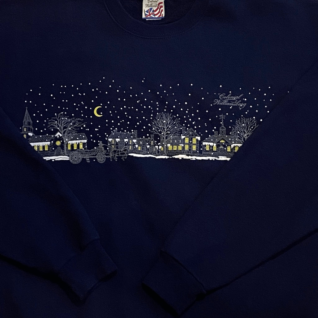 Vintage Colonial Williamsburg Navy Blue Christmas… - image 4