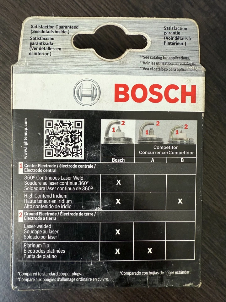 Bujías dobles de iridio Bosch parte 9603 - Caja de 4, nuevas, cable fino OEM Foto 2 de 2