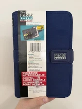 VINTAGE 1997 MEAD FIVE STAR FIRST GEAR WIREBOUND NOTEBOOK FOLIO BLUE w NOTEBOOK