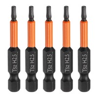 "5X Sechskant-Bit 2,5Mm H2.5 1/4\" 50Mm S2 Stahl F. Schlagschrauber"